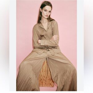 Zara Tan Wide-Leg Pants